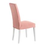 Gestoffeerde stoelen Freda (2 stuk) geweven stof/massief beukenhout - babyroze/wit - Babyroze