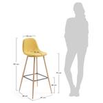 Chaise de bar Nolite (lot de 2) Tissu / Acier - jaune moutarde / Beige - Jaune moutarde