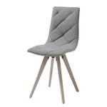 Chaises capitonnées Kuta (lot de 4) Tissu / Frêne massif - Gris / Frêne - Gris