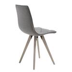 Chaises capitonnées Kuta (lot de 4) Tissu / Frêne massif - Gris / Frêne - Gris