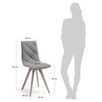 Chaises capitonnées Kuta (lot de 4) Tissu / Frêne massif - Gris / Frêne - Gris