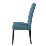 Chaises capitonnées Freda (lot de 2) Tissu / Hêtre massif - Bleu / Noir - Bleu