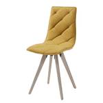 Chaises capitonnées Kuta (lot de 4) Tissu / Frêne massif - Jaune moutarde / Frêne - Jaune moutarde