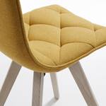 Chaises capitonnées Kuta (lot de 4) Tissu / Frêne massif - Jaune moutarde / Frêne - Jaune moutarde