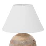 Staande lamp Bulb katoen/massief mangohout - wit/bruin