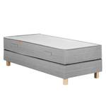 Boxspringbett Smood Webstoff - Grau - 90 x 200cm - Ohne Kopfteil - Kaltschaummatratze