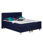 Boxspringbett Smood Webstoff - Blau - 140 x 200cm - Mit Kopfteil - Kaltschaummatratze