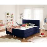 Lit boxspring Smood 140 x 200 cm - Avec tête de lit - Bleu - 140 x 200cm - Avec tête de lit - Matelas de mousse froide