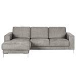 Ecksofa Fiesta I Strukturstoff - Platin - Longchair davorstehend links - Ohne Schlaffunktion