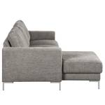 Ecksofa Fiesta I Strukturstoff - Platin - Longchair davorstehend links - Ohne Schlaffunktion