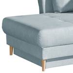 Chaise longue Kalbar Structuurstof - Pastelblauw - Armleuning vooraanzicht rechts