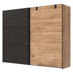 Zweefdeurkast Detroit Eikenhouten planken-look/zwart - Breedte: 300 cm