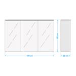 3D Spiegelschrank Florida Graphit - Breite: 100 cm