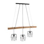 Hanglamp Edgar ijzer/deels massief hout - 3 lichtbronnen