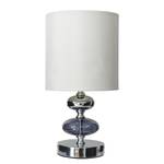 Lampe John Tissu mélangé / Verre - 1 ampoule - Blanc