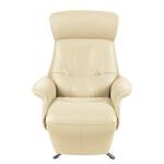 Relaxfauteuil Anderson II Leer Neto: Crèmekleurig - Chroomkleurig glanzend - Bedekken