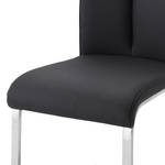 Chaises cantilever Anamela I (lot de 2) Imitation cuir / Acier inoxydable - Argenté - Noir