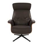 Fauteuil relax Anderson I Cuir Neto : Marron - Noir - Noyer