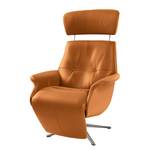 Fauteuil relax Anderson II Cuir véritable Neka : Cognac - Chrome brillant - Couvert