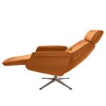 Fauteuil relax Anderson II Cuir véritable Neka : Cognac - Chrome brillant - Couvert