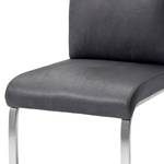 Chaises cantilever Sarena (lot de 2) Microfibre / Acier inoxydable - Argenté - Gris vieilli