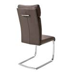 Chaises cantilever Sarena (lot de 2) Microfibre / Acier inoxydable - Argenté - Marron vieilli