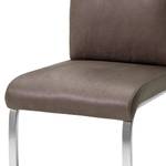 Chaises cantilever Sarena (lot de 2) Microfibre / Acier inoxydable - Argenté - Marron vieilli