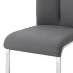 Chaises cantilever Anamela II (lot de 2) Cuir véritable - Gris