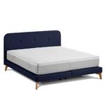 SmoodSpring Bed II Geweven stof/massief eikenhout - Donkerblauw - 160 x 200cm