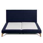 SmoodSpring Bed I Geweven stof/massief eikenhout - donkerblauw - Donkerblauw - 160 x 200cm