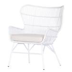 Fauteuil en rotin Candela (avec coussin d’assise) - Rotin / Métal - Blanc