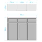 Armoire à portes coulissantes Imperial I Sans miroir - Blanc alpin - Largeur : 300 cm