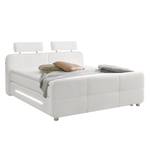 Lit boxspring Langholm Imitation cuir - Blanc