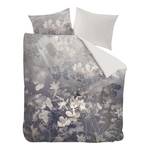 Parure de lit en satin mako Misty Floral Coton - Gris - 200 x 200/220 cm + 2 oreillers 70 x 60 cm