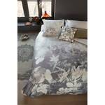 Parure de lit en satin mako Misty Floral Coton - Gris - 200 x 200/220 cm + 2 oreillers 70 x 60 cm