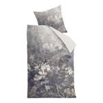 Mako-Satin-Bettwäsche Misty Floral Baumwollstoff - Grau - 135 x 200 cm + Kissen 80 x 80 cm