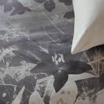 Mako-Satin-Bettwäsche Misty Floral Baumwollstoff - Grau - 135 x 200 cm + Kissen 80 x 80 cm