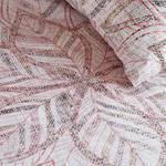 Parure de lit October Leaf Coton - Beige / Rose - 135 x 200 cm + oreiller 80 x 80 cm