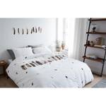 Parure de lit Wild Feathers Coton - Blanc - 200 x 200/220 cm + 2 oreillers 70 x 60 cm