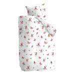 Renforcé beddengoed KIDS Butterfly Katoen - wit/roze - 135x200cm + kussen 80x80cm