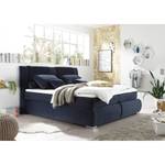 Lit boxspring Gadeby Microfibre - Bleu foncé - 160 x 200cm