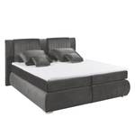 Boxspringbett Gadeby Samtoptik - Grau - 180 x 200cm