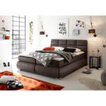 Lit boxspring Malm Microfibre - Marron foncé - 160 x 200cm