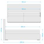 Boxspringbett Malm Antiklederoptik - Anthrazit - 180 x 200cm