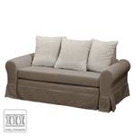 Slaapbank Larmond geweven stof - Taupe - Breedte: 165 cm