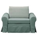 Slaapfauteuil LATINA Country met Hoes geweven stof - Geweven stof Sari / Geweven stof Habren: Mintgrijs  / Beige-Mintgrijs