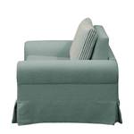 Slaapfauteuil LATINA Country met Hoes geweven stof - Geweven stof Sari / Geweven stof Habren: Mintgrijs  / Beige-Mintgrijs