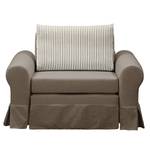 Fauteuil-lit LATINA Country avec housse Tissu - Tissu Sari / Tissu Habren: Taupe / Beige-Taupe - Largeur : 125 cm