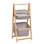 Badregal Bamboo Bambus massiv / Webstoff - Bambus / Grau