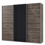 Schwebetürenschrank Easy Plus I Schlammeiche Dekor/ Glas Schwarz - Schlammeiche Dekor / Glas Schwarz - 313 x 210 cm